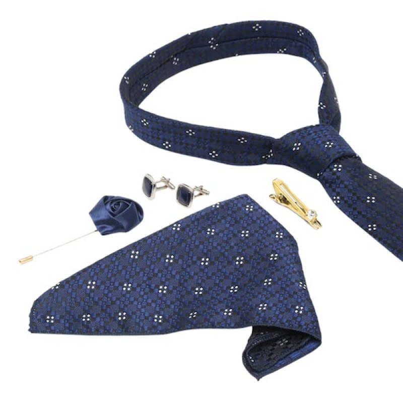 Men Printed Italian Silk Accessory Gift Set