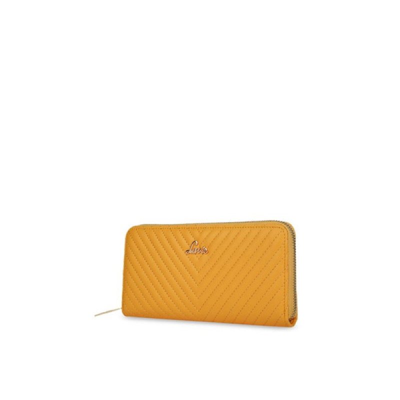 Chevron Women Yellow Zip Around Wallet