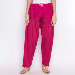 Women Magenta Solid Wool Loose-Fit Salwar