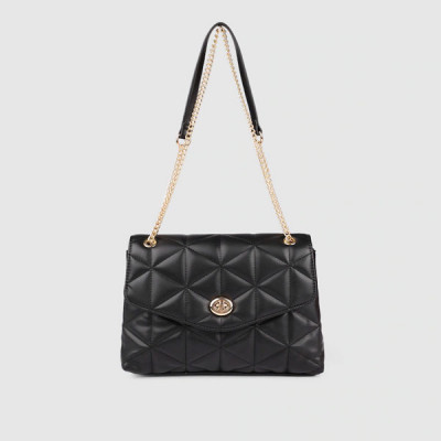 Black Eva Quilted Shoulder Bag