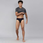 Men Navy Blue Solid Pure Cotton Brief